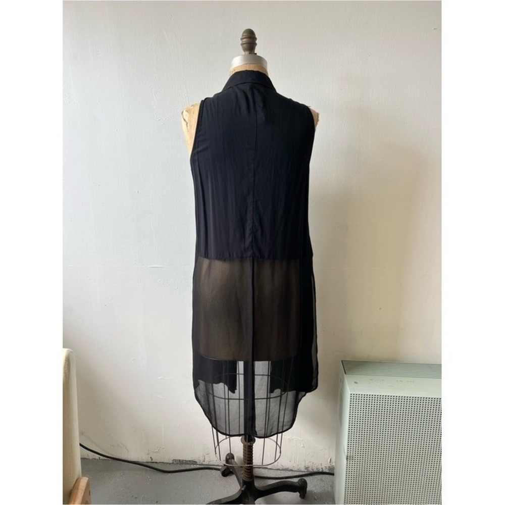 BCBGeneration Black Sleeveless Long Button-Front Tunic - Picture 2 of 5